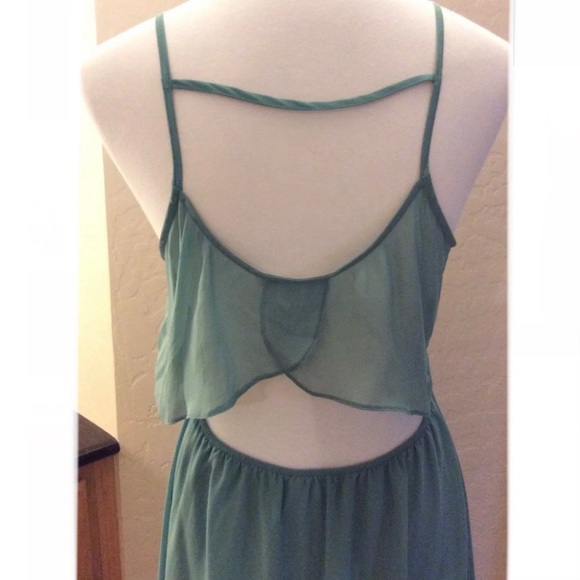 🎉HP🎉EUC Lush Sleeveless Hi-Low Open Back Dress in Beauty Green Women's Large👗 - Picture 5 of 8